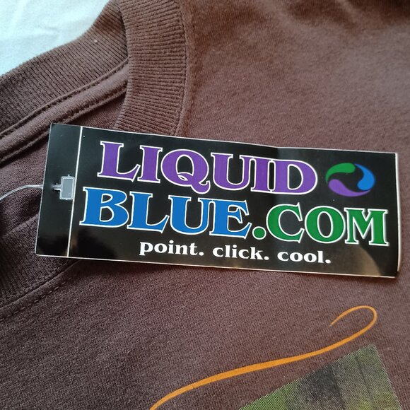 Vintage 2000s Y2K Liquid Blue Jerry Garcia Brown T-Shirt Adult XL New with Tags - Picture 4 of 12